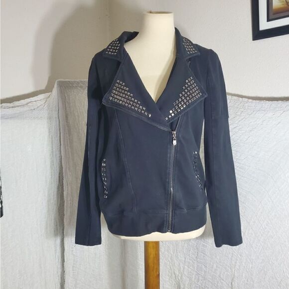 BCBGMAXAZRIA Studed Sweater Jacket Size Large - Picture 2 of 12